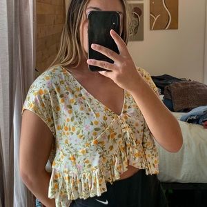 🌟 URBAN FLORAL FRUIT CROP TOP